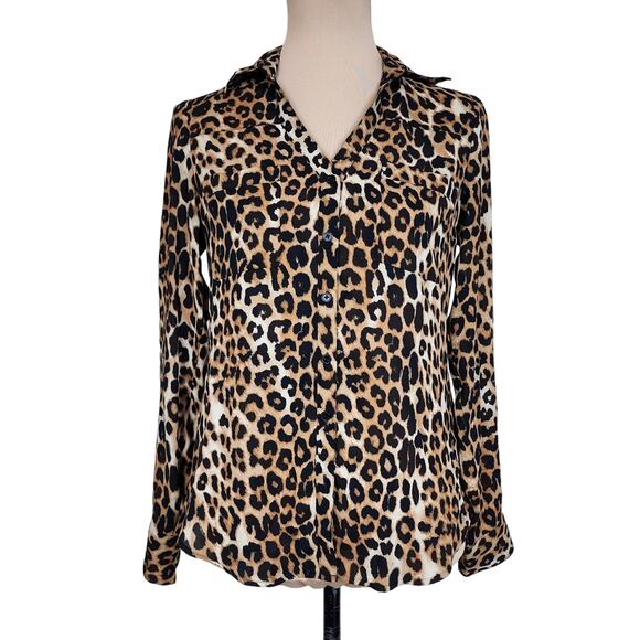 Express Leopard Cheetah XS Blouse - Picture 2 of 7